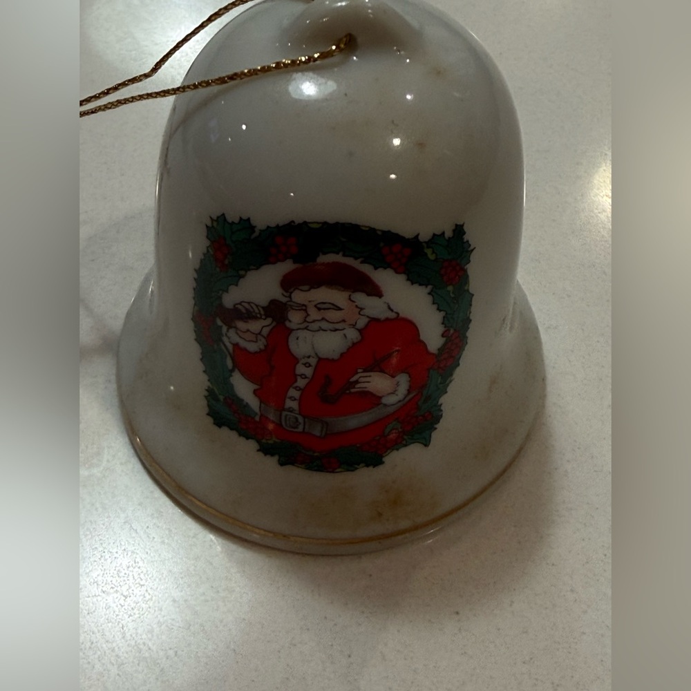 Vintage Olde Holiday Memories Collector Christmas‎ Ornament Bell Santa